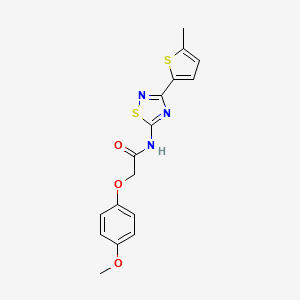molecular formula C16H15N3O3S2 B5230169 2-(4-methoxyphenoxy)-N-[3-(5-methyl-2-thienyl)-1,2,4-thiadiazol-5-yl]acetamide 
