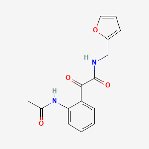 molecular formula C15H14N2O4 B5230177 2-[2-(acetylamino)phenyl]-N-(2-furylmethyl)-2-oxoacetamide 