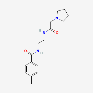 molecular formula C16H23N3O2 B5230179 4-methyl-N-{2-[(1-pyrrolidinylacetyl)amino]ethyl}benzamide 