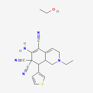 molecular formula C20H23N5OS B5230192 6-amino-2-ethyl-8-(3-thienyl)-2,3,8,8a-tetrahydro-5,7,7(1H)-isoquinolinetricarbonitrile - ethanol (1:1) 