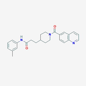molecular formula C25H27N3O2 B5230216 N-(3-methylphenyl)-3-[1-(6-quinolinylcarbonyl)-4-piperidinyl]propanamide 