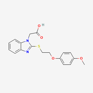 molecular formula C18H18N2O4S B5230230 (2-{[2-(4-methoxyphenoxy)ethyl]thio}-1H-benzimidazol-1-yl)acetic acid 