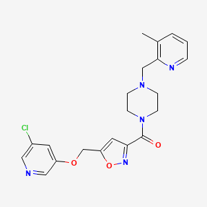 molecular formula C21H22ClN5O3 B5230249 1-[(5-{[(5-chloro-3-pyridinyl)oxy]methyl}-3-isoxazolyl)carbonyl]-4-[(3-methyl-2-pyridinyl)methyl]piperazine 