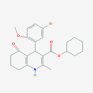 molecular formula C24H28BrNO4 B5230259 cyclohexyl 4-(5-bromo-2-methoxyphenyl)-2-methyl-5-oxo-1,4,5,6,7,8-hexahydro-3-quinolinecarboxylate 
