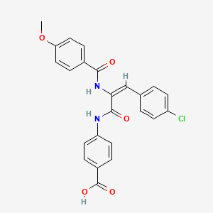 molecular formula C24H19ClN2O5 B5230287 4-({3-(4-chlorophenyl)-2-[(4-methoxybenzoyl)amino]acryloyl}amino)benzoic acid 