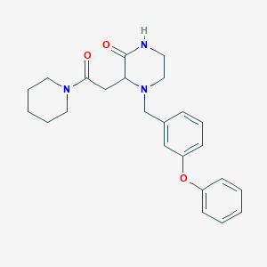 molecular formula C24H29N3O3 B5230292 3-[2-oxo-2-(1-piperidinyl)ethyl]-4-(3-phenoxybenzyl)-2-piperazinone 
