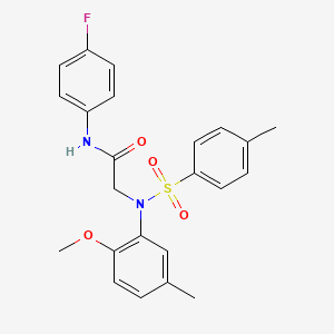 molecular formula C23H23FN2O4S B5230320 N~1~-(4-fluorophenyl)-N~2~-(2-methoxy-5-methylphenyl)-N~2~-[(4-methylphenyl)sulfonyl]glycinamide 