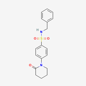 molecular formula C18H20N2O3S B5230365 N-benzyl-4-(2-oxo-1-piperidinyl)benzenesulfonamide 