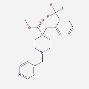 molecular formula C22H25F3N2O2 B5230369 ethyl 1-(4-pyridinylmethyl)-4-[2-(trifluoromethyl)benzyl]-4-piperidinecarboxylate 