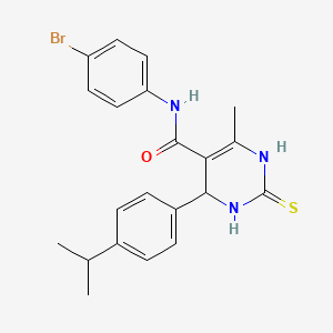 molecular formula C21H22BrN3OS B5230377 N-(4-bromophenyl)-4-(4-isopropylphenyl)-6-methyl-2-thioxo-1,2,3,4-tetrahydro-5-pyrimidinecarboxamide 