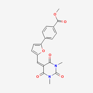 molecular formula C19H16N2O6 B5230383 methyl 4-{5-[(1,3-dimethyl-2,4,6-trioxotetrahydro-5(2H)-pyrimidinylidene)methyl]-2-furyl}benzoate 
