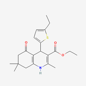 molecular formula C21H27NO3S B5230387 ethyl 4-(5-ethyl-2-thienyl)-2,7,7-trimethyl-5-oxo-1,4,5,6,7,8-hexahydro-3-quinolinecarboxylate CAS No. 5648-69-1