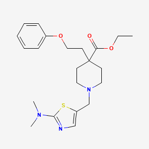 molecular formula C22H31N3O3S B5230392 ethyl 1-{[2-(dimethylamino)-1,3-thiazol-5-yl]methyl}-4-(2-phenoxyethyl)-4-piperidinecarboxylate 