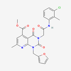 molecular formula C24H21ClN4O6 B5230398 methyl 3-{2-[(3-chloro-2-methylphenyl)amino]-2-oxoethyl}-1-(2-furylmethyl)-7-methyl-2,4-dioxo-1,2,3,4-tetrahydropyrido[2,3-d]pyrimidine-5-carboxylate 