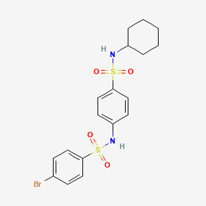 molecular formula C18H21BrN2O4S2 B5230400 4-bromo-N-{4-[(cyclohexylamino)sulfonyl]phenyl}benzenesulfonamide 
