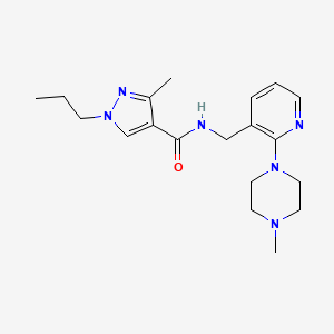 molecular formula C19H28N6O B5230426 3-methyl-N-{[2-(4-methyl-1-piperazinyl)-3-pyridinyl]methyl}-1-propyl-1H-pyrazole-4-carboxamide 