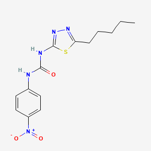 molecular formula C14H17N5O3S B5230437 N-(4-nitrophenyl)-N'-(5-pentyl-1,3,4-thiadiazol-2-yl)urea 