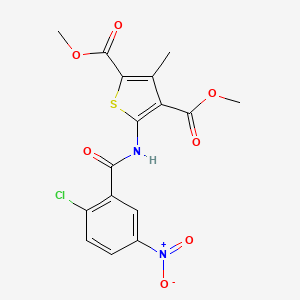 molecular formula C16H13ClN2O7S B5230447 dimethyl 5-[(2-chloro-5-nitrobenzoyl)amino]-3-methyl-2,4-thiophenedicarboxylate 