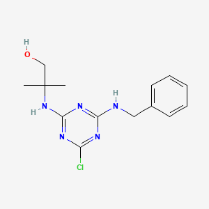 molecular formula C14H18ClN5O B5230473 2-{[4-(benzylamino)-6-chloro-1,3,5-triazin-2-yl]amino}-2-methyl-1-propanol 