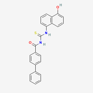 molecular formula C24H18N2O2S B5230510 N-{[(5-hydroxy-1-naphthyl)amino]carbonothioyl}-4-biphenylcarboxamide 