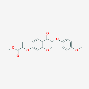 molecular formula C20H18O7 B5230520 methyl 2-{[3-(4-methoxyphenoxy)-4-oxo-4H-chromen-7-yl]oxy}propanoate 