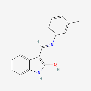 molecular formula C16H14N2O B5230532 3-{[(3-methylphenyl)amino]methylene}-1,3-dihydro-2H-indol-2-one 