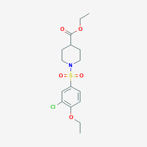molecular formula C16H22ClNO5S B5230540 ethyl 1-[(3-chloro-4-ethoxyphenyl)sulfonyl]-4-piperidinecarboxylate 