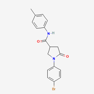 molecular formula C18H17BrN2O2 B5230564 1-(4-bromophenyl)-N-(4-methylphenyl)-5-oxo-3-pyrrolidinecarboxamide 