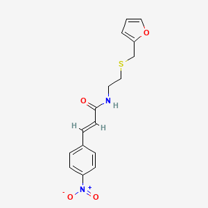 molecular formula C16H16N2O4S B5230582 N-{2-[(2-furylmethyl)thio]ethyl}-3-(4-nitrophenyl)acrylamide 