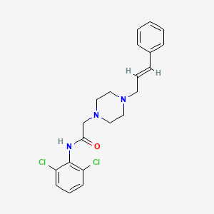 molecular formula C21H23Cl2N3O B5230586 N-(2,6-dichlorophenyl)-2-[4-(3-phenyl-2-propen-1-yl)-1-piperazinyl]acetamide 