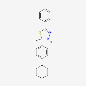 molecular formula C21H24N2S B5230601 2-(4-cyclohexylphenyl)-2-methyl-5-phenyl-2,3-dihydro-1,3,4-thiadiazole 