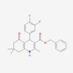 molecular formula C26H25F2NO3 B5230605 benzyl 4-(3,4-difluorophenyl)-2,7,7-trimethyl-5-oxo-1,4,5,6,7,8-hexahydro-3-quinolinecarboxylate 