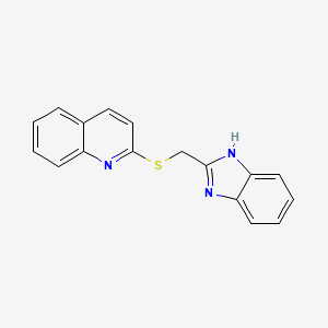 molecular formula C17H13N3S B5230631 2-[(1H-benzimidazol-2-ylmethyl)thio]quinoline 