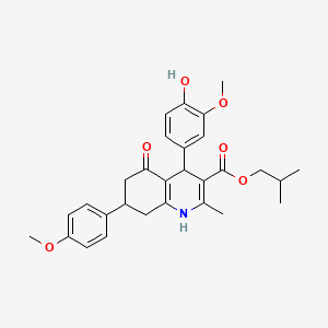 molecular formula C29H33NO6 B5230645 isobutyl 4-(4-hydroxy-3-methoxyphenyl)-7-(4-methoxyphenyl)-2-methyl-5-oxo-1,4,5,6,7,8-hexahydro-3-quinolinecarboxylate 
