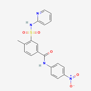 molecular formula C19H16N4O5S B5230649 4-methyl-N-(4-nitrophenyl)-3-[(2-pyridinylamino)sulfonyl]benzamide 