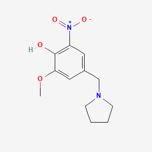 molecular formula C12H16N2O4 B5230660 2-methoxy-6-nitro-4-(1-pyrrolidinylmethyl)phenol 