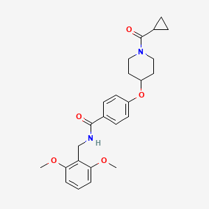 molecular formula C25H30N2O5 B5230682 4-{[1-(cyclopropylcarbonyl)-4-piperidinyl]oxy}-N-(2,6-dimethoxybenzyl)benzamide 