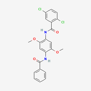 molecular formula C22H18Cl2N2O4 B5230700 N-[4-(benzoylamino)-2,5-dimethoxyphenyl]-2,5-dichlorobenzamide 