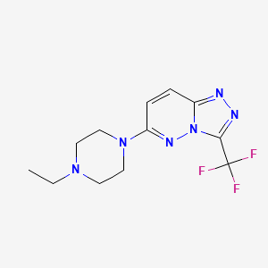 molecular formula C12H15F3N6 B5230704 6-(4-ethyl-1-piperazinyl)-3-(trifluoromethyl)[1,2,4]triazolo[4,3-b]pyridazine 