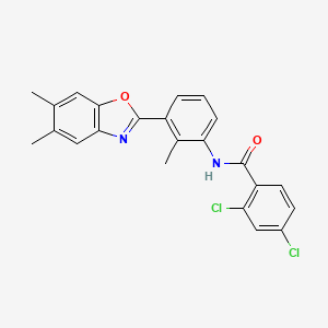 2,4-dichloro-N-[3-(5,6-dimethyl-1,3-benzoxazol-2-yl)-2-methylphenyl]benzamide