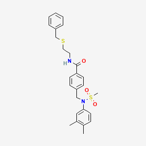 molecular formula C26H30N2O3S2 B5230710 N-[2-(benzylthio)ethyl]-4-{[(3,4-dimethylphenyl)(methylsulfonyl)amino]methyl}benzamide 