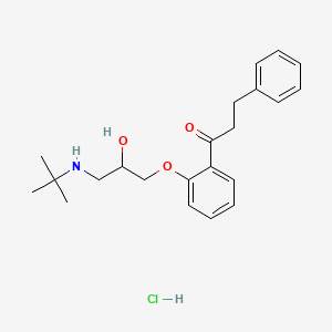 molecular formula C22H30ClNO3 B5230717 1-{2-[3-(tert-butylamino)-2-hydroxypropoxy]phenyl}-3-phenyl-1-propanone hydrochloride CAS No. 34183-26-1