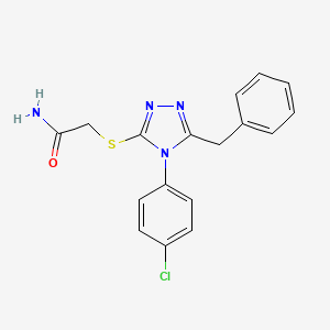 molecular formula C17H15ClN4OS B5230726 2-{[5-benzyl-4-(4-chlorophenyl)-4H-1,2,4-triazol-3-yl]thio}acetamide 