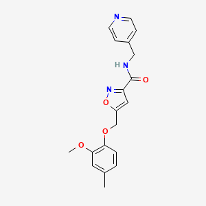 molecular formula C19H19N3O4 B5230732 5-[(2-methoxy-4-methylphenoxy)methyl]-N-(4-pyridinylmethyl)-3-isoxazolecarboxamide 