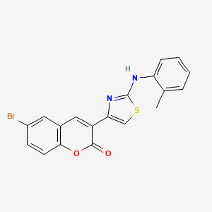molecular formula C19H13BrN2O2S B5230734 6-bromo-3-{2-[(2-methylphenyl)amino]-1,3-thiazol-4-yl}-2H-chromen-2-one 
