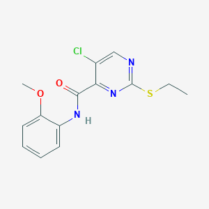 molecular formula C14H14ClN3O2S B5230744 5-chloro-2-(ethylthio)-N-(2-methoxyphenyl)-4-pyrimidinecarboxamide 