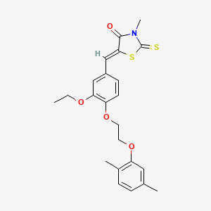 molecular formula C23H25NO4S2 B5230760 5-{4-[2-(2,5-dimethylphenoxy)ethoxy]-3-ethoxybenzylidene}-3-methyl-2-thioxo-1,3-thiazolidin-4-one 