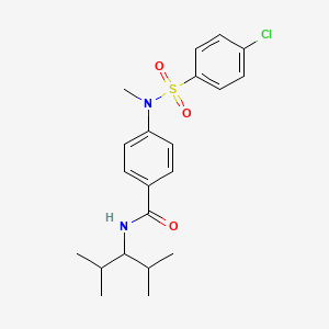 molecular formula C21H27ClN2O3S B5230790 4-[[(4-chlorophenyl)sulfonyl](methyl)amino]-N-(1-isopropyl-2-methylpropyl)benzamide 