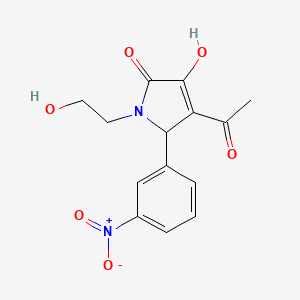 molecular formula C14H14N2O6 B5230808 4-acetyl-3-hydroxy-1-(2-hydroxyethyl)-5-(3-nitrophenyl)-1,5-dihydro-2H-pyrrol-2-one 