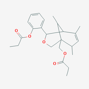 molecular formula C24H32O5 B5230813 2-{6,8,9-trimethyl-5-[(propionyloxy)methyl]-3-oxabicyclo[3.3.1]non-7-en-2-yl}phenyl propionate 
